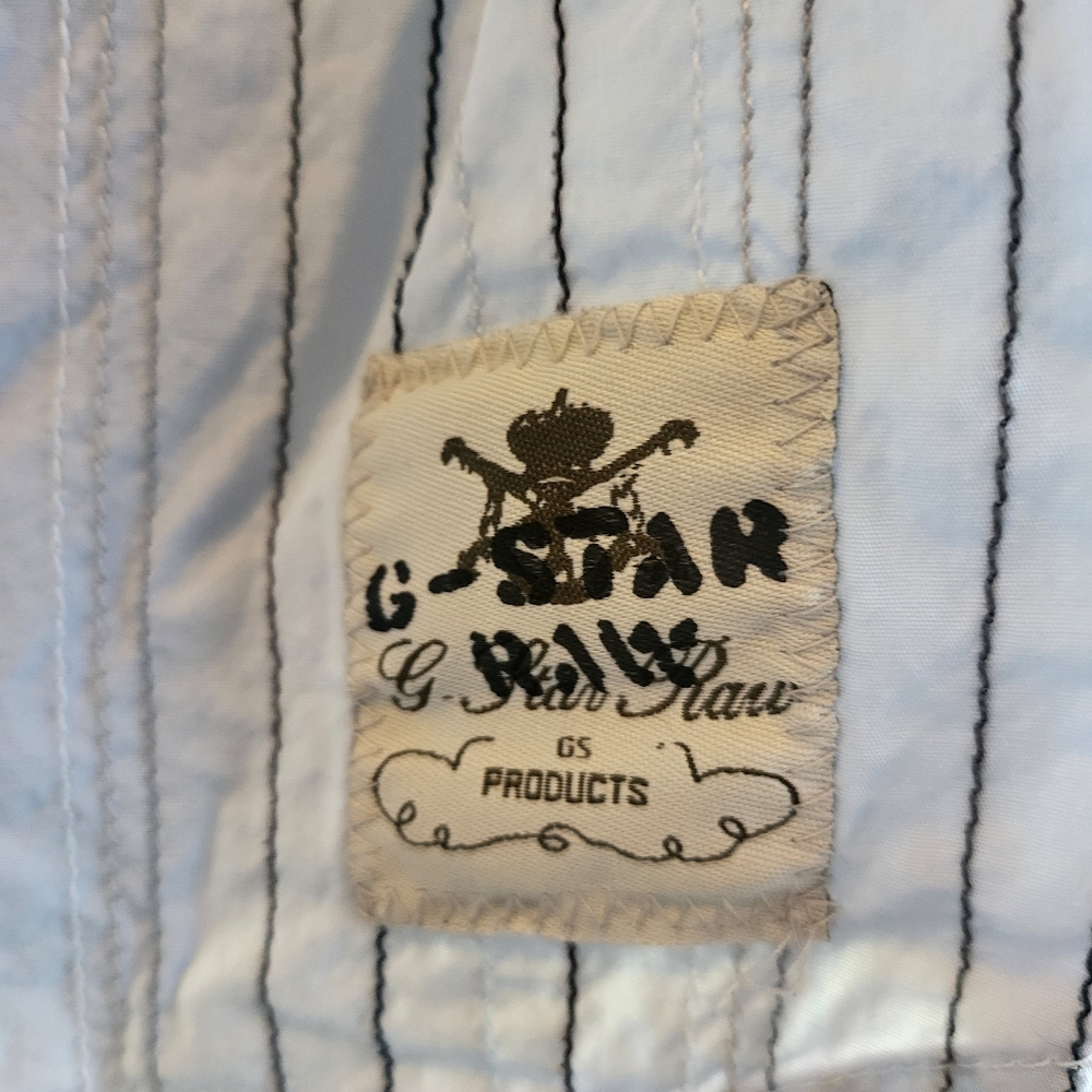 G-Star Light Blue Stipped Button Down Shirt - Picture 2 of 6